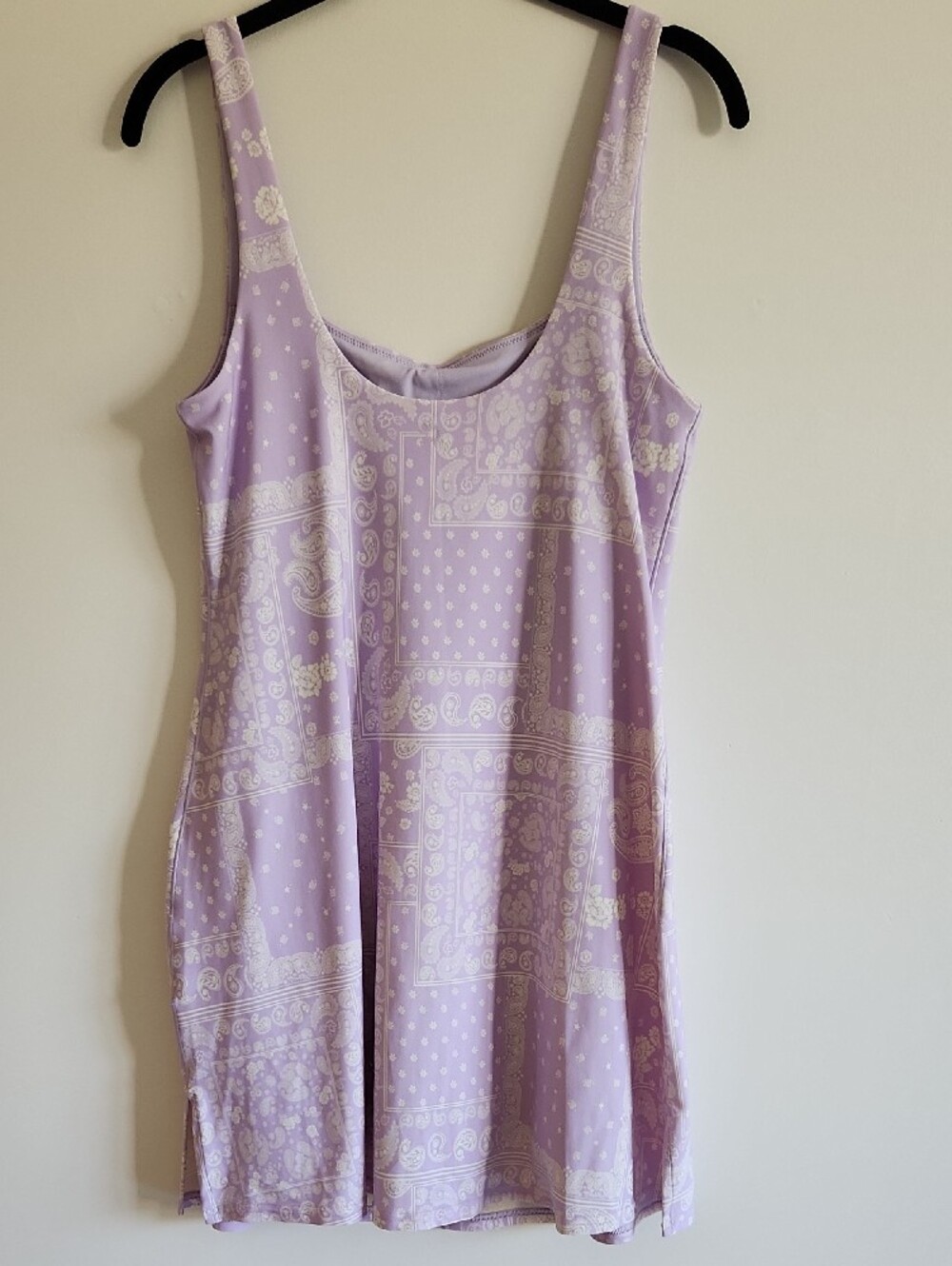 โ๏ธ๐SALE๐โ๏ธ aerie - NWOT Lavendar RealMe XTRA Paisley Mini Dress - L - Picture 5 of 6